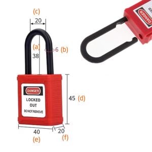 Safelock BD-G11 İzole Emniyet Güvenlik Asma Kilit 38mm - Kırmızı