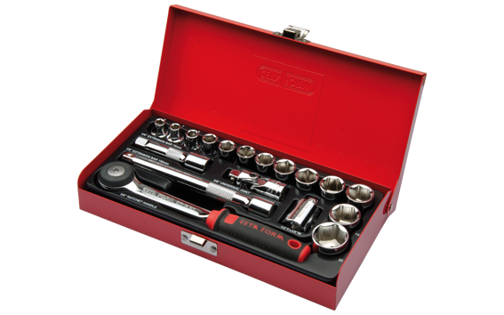 CETA FORM C10-18MH4 Metal Kutulu Lokma Takımı 3/8'' 6 Köşe - 18 Parça