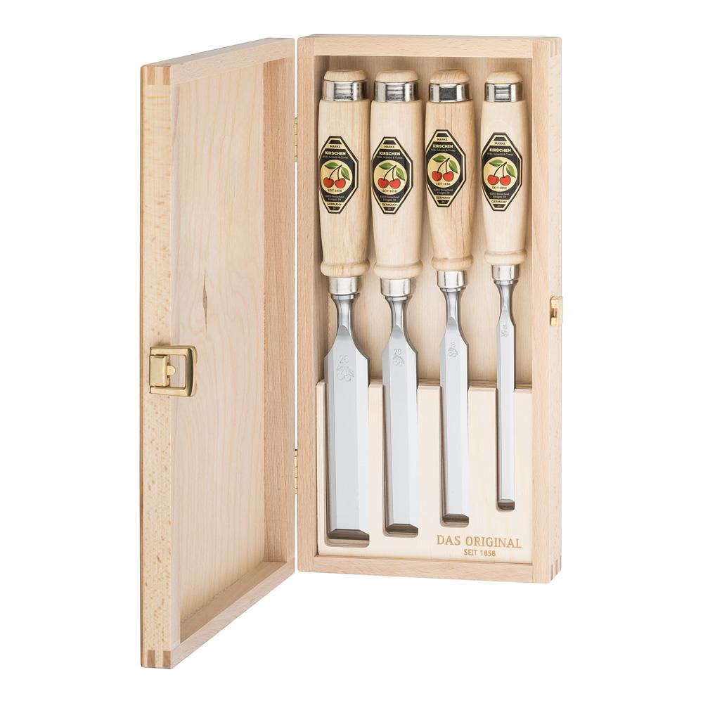 Kirschen 1141000 Ahşap Kutulu Düz Iskarpela Takımı 4 Parça