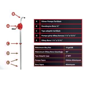 Hegi 850000020 Varil Pompası Döküm Gövde Yağ Mazot Transfer