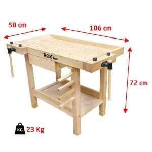 Rox Wood 0111 Mengeneli Ahşap Çalışma Tezgahı 106 cm - 23 Kg