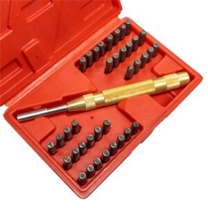 Partner PT03047 Çelik Harf Rakam Otomatik Zımba Takımı 38 Parça