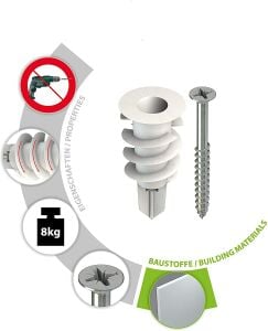 Tox GDK 32 S Spiral Vidalı Alçıpan Dübeli 50 Adet