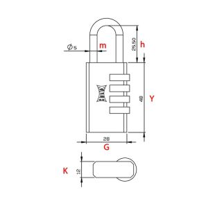 Kale Kilit 4 Basamaklı Şifreli Asma Kilit Prinç 28 mm
