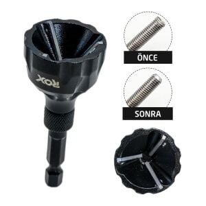 Rox 1097 Bits Saplı Matkaba Takılır Çapak Alma Aparatı 3-20 mm