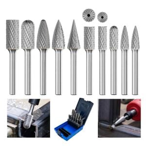 Tungsten Karbür Kalıpçı Freze Takımı (Sap: 6mm) 10 Parça