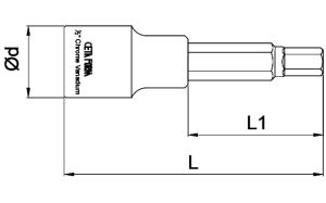 Ceta Form C28S-H06L 1/2'' Allen Uçlu Lokma 6 mm Uzunluk:100 mm