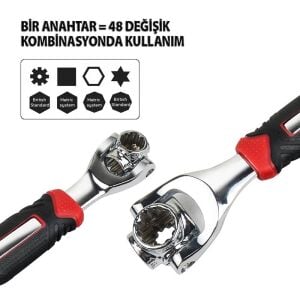 5281 Çoklu 360º Oynar Kafa Lokma Anahtar 48 Fonksiyonlu