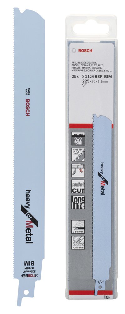 BOSCH S 1126 BEF Ağır Hizmet Metal Kesim Tilki Kuyruğu Bıçağı 1 Adet