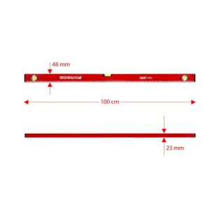 Rox 0351 Mıknatıslı Alüminyum Su Terazisi 100 cm