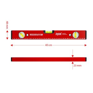 Rox 0347 Mıknatıslı Alüminyum Su Terazisi 40 cm