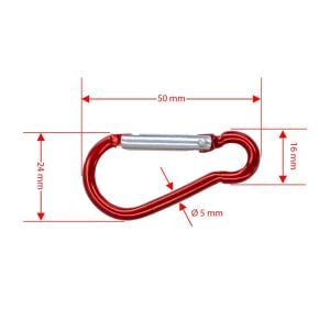 6296 Renkli Alüminyum Karabina 5 mm