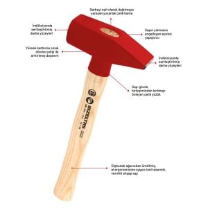 İzeltaş 5810251000 Emniyet Çekiçi 1000 gr