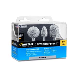 Kutzall 14CKIT01 Kalın Diş Ahşap Törpü Seti 3 Parça (Sap: 6.3mm)