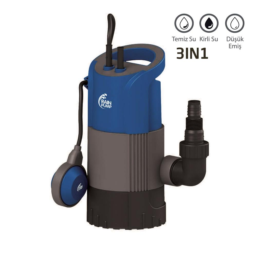 Rainpump CD9003N1 Plastik Gövdeli Düşük Emiş Drenaj Dalgıç Pompa