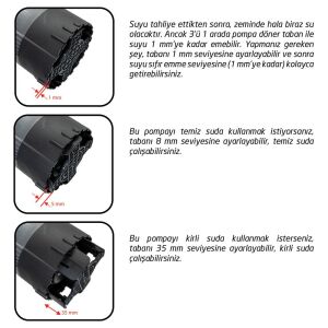 Rainpump CD9003N1 Plastik Gövdeli Düşük Emiş Drenaj Dalgıç Pompa