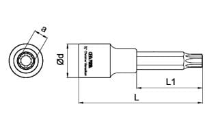 CETA FORM 1/2''Torx Uçlu Lokma Uzun Tip T45