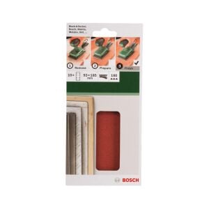 Bosch Titreşimli Zımpara Kağıdı 10'lu Set, 93x185mm 180 Kum