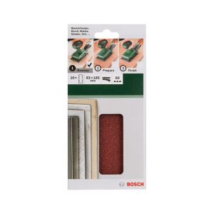 Bosch Titreşimli Zımpara Kağıdı 10'lu Set, 93x185mm 60 Kum