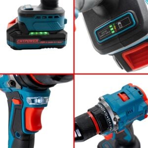 Catpower E1010 Kömürsüz Çift Akülü Matkap Vidalama 20V 2.0Ah