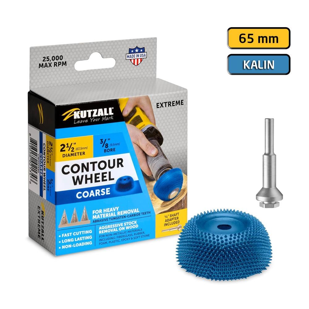 Kutzall CW212X90 Kalın Diş Ahşap Çanak Törpü 65 mm