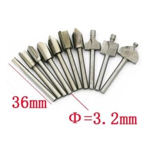 5005 Gravür Makinalarına Uyumlu  Ahşap Freze Uç Seti 10 Parça