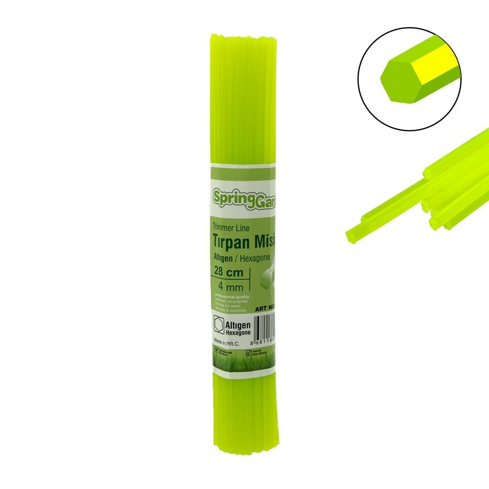 Motorlu Tırpan Misinası 4.0 mm 28 cm Altıgen Çubuk - 85 Adet