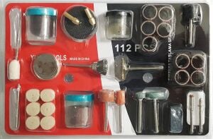 Hobi Gravür Taşlama Makinesi Pimli Aksesuar Seti 112 Parça Dremel Uyumlu