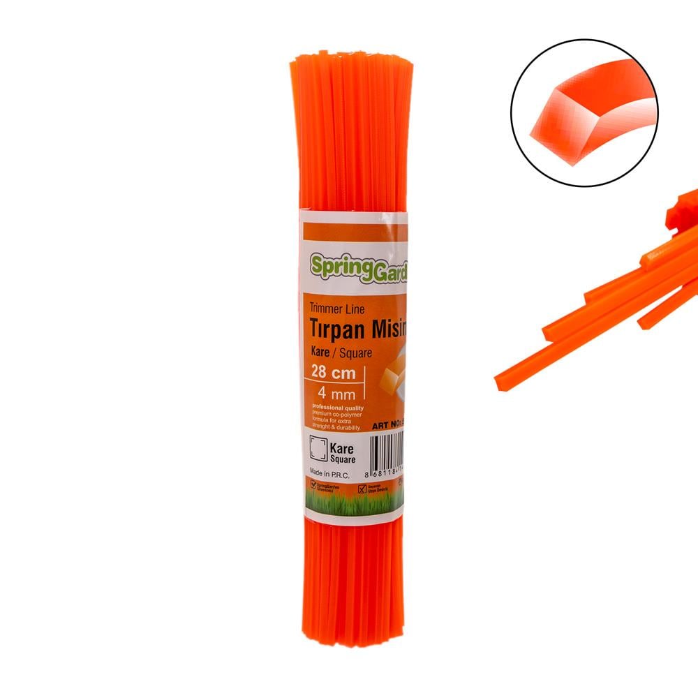 Motorlu Tırpan Misinası 4.0 mm 28 cm Kare Çubuk - 85 Adet