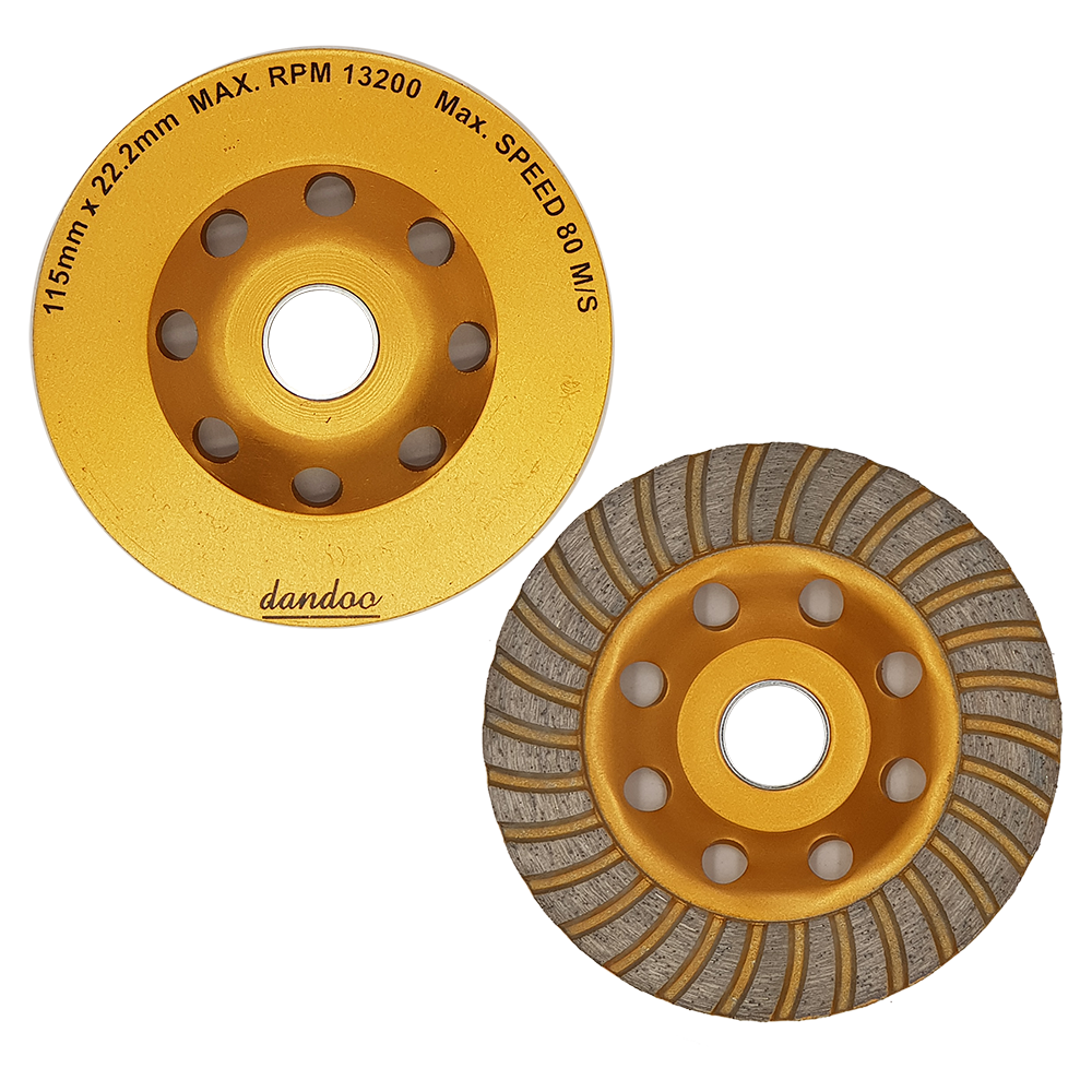 Dandoo 115 mm Turbo Elmas Beton Taş Yüzey Silme Temizle Diski