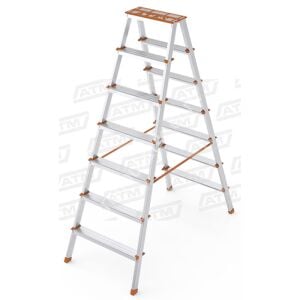 Çift Çıkışlı Alüminyum Merdiven 7 Basamaklı