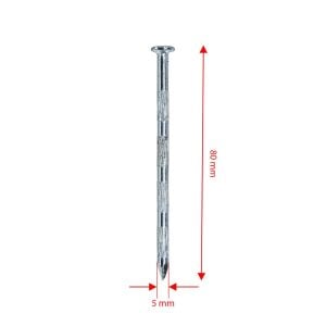 Kanallı Çelik Beton Çivisi Beyaz 5x80 mm (100 lü Paket)