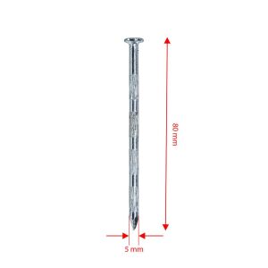Kanallı Çelik Beton Çivisi Beyaz 5x80 mm (100 lü Paket)