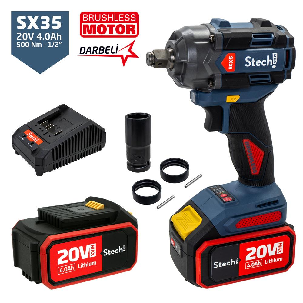 Stechend SX35-2X4.0 Darbeli Somun Sıkma 1/2'' 500Nm 20V 4.0Ah