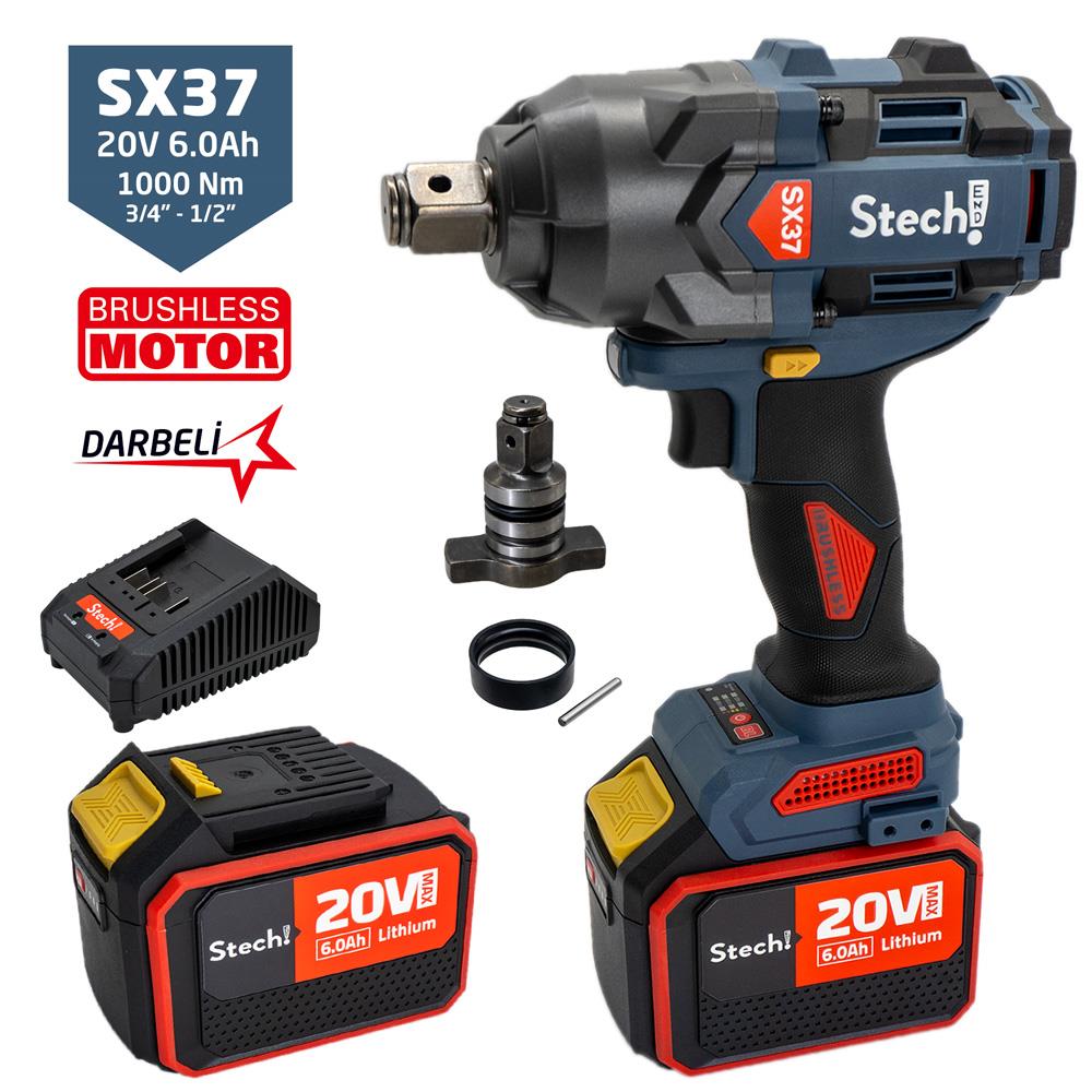 Stechend SX37-2X6.0 Darbeli Somun Sıkma 3/4'' 1000Nm 20V 6.0Ah