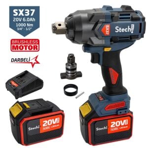 Stechend SX37-2X6.0 Darbeli Somun Sıkma 3/4'' 1000Nm 20V 6.0Ah