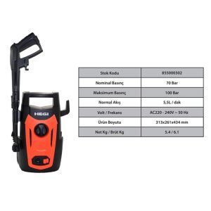 Hegi 855000302 Yüksek Basınçlı Yıkama 100Bar 1200W (LT302-1200B)