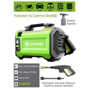 Lutian LT2161-1400 Yüksek Basınçlı Oto Yıkama 110Bar 1400W