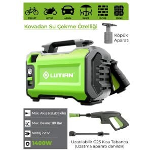 Lutian LT2161-1400 Yüksek Basınçlı Oto Yıkama 110Bar 1400W