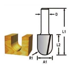 Makita D-48000 Freze Dalma Yarım Ay Kanal Bıçağı (Çift Bıçak) 12,7 mm