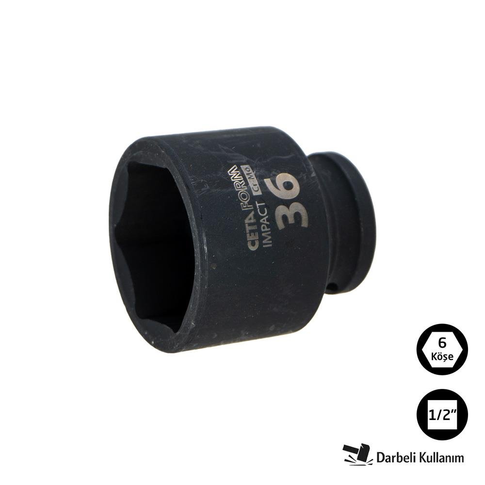 Ceta Form C62-H36 1/2'' 6 Köşe Havalı Lokma Anahtar 36 mm