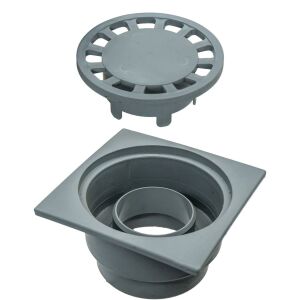 Mesa MTS806 Sert Plastik Teras Süzgeci 15x15 cm Alt Çıkış Ø100 mm