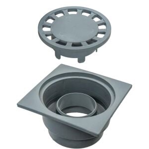 Mesa MTS806 Sert Plastik Teras Süzgeci 15x15 cm Alt Çıkış Ø100 mm