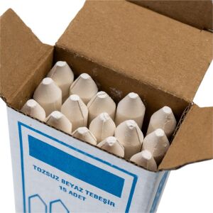 Tozsuz Beyaz Yuvarlak Tebeşir (15'li)