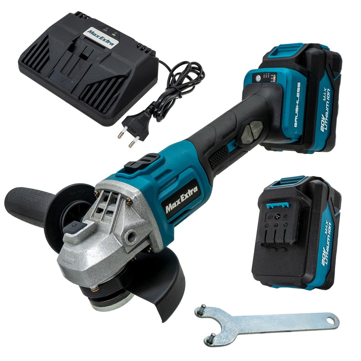 Max Extra MXP9032 Kömürsüz 3 Devirli Çift Akü Taşlama 115mm 20V 4Ah