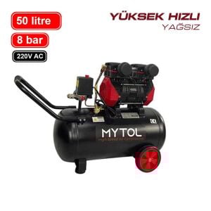 MyTOL MYK0501 Yüksek Hızlı Hava Kompresörü Yağsız 50Lt 8Bar 1.5Hp