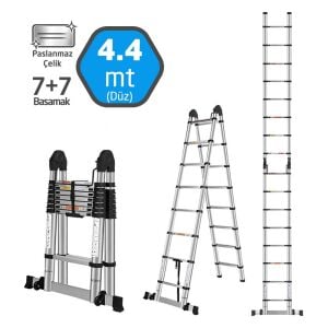 Master 504335 Paslanmaz Çelik A Tipi Teleskopik Merdiven 440 cm