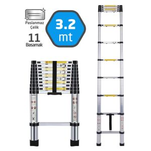 Master 504332 Paslanmaz Çelik Teleskopik Merdiven 320 cm