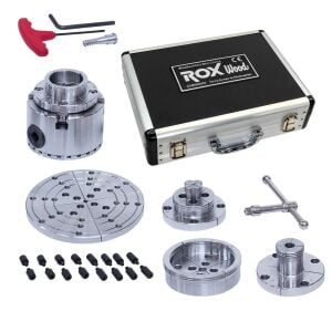 Rox Wood 0293 4 Çeneli Ahşap Torna Aynası ve Aksesuarları 6 Parça