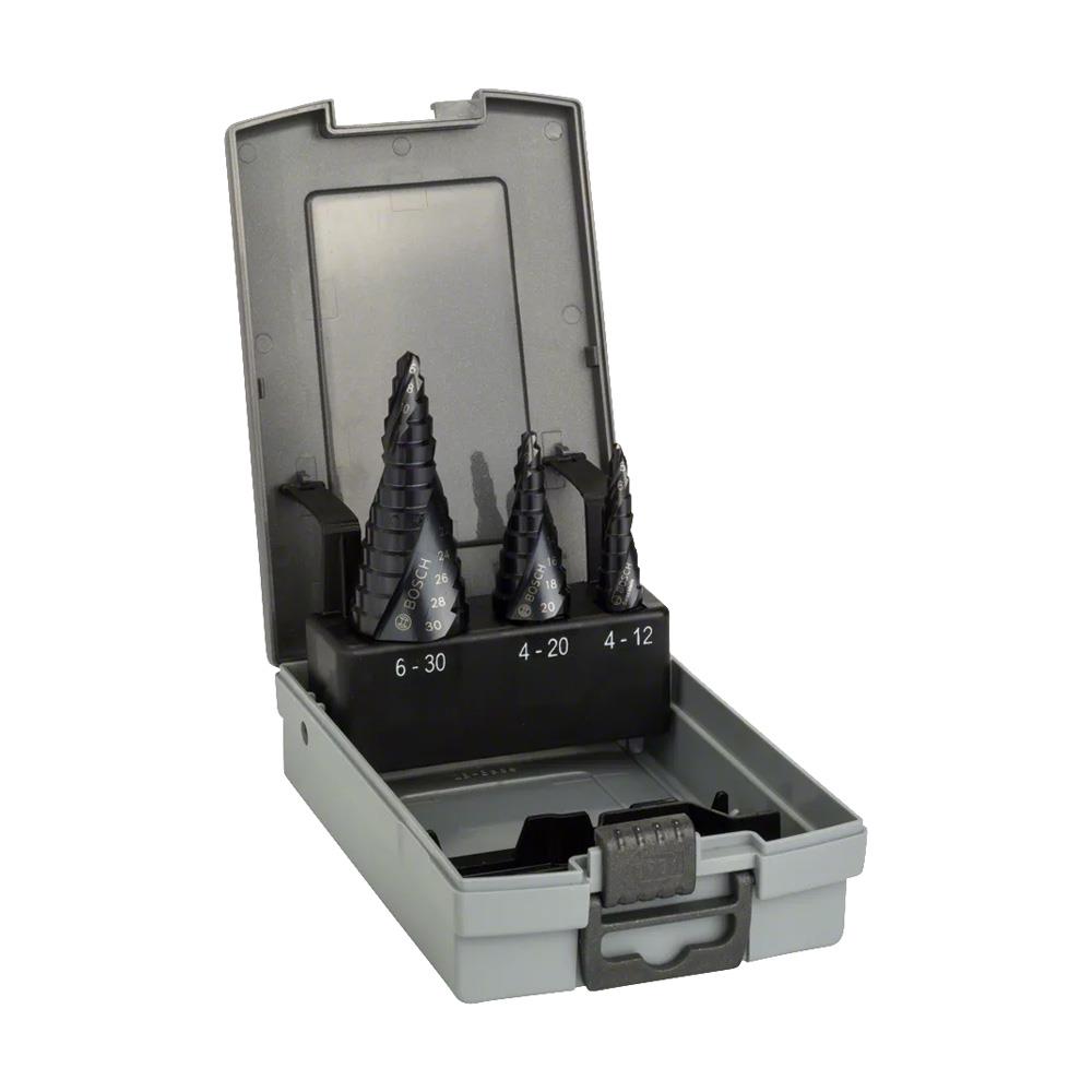 Bosch AlTiN Kaplı HSS Kademeli Matkap Ucu Seti  4-30 mm (3 Parça)